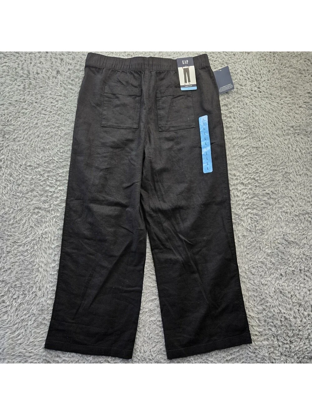 GAP Linen Pants Men Large (Fits 34-36x29) Wide Leg Loose Drawstring NEW W TAG